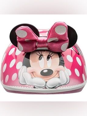 Disney Minnie Mouse Pink 3D Polka Dot Bow Helmet